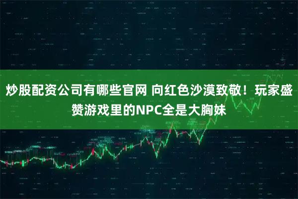 炒股配资公司有哪些官网 向红色沙漠致敬！玩家盛赞游戏里的NPC全是大胸妹