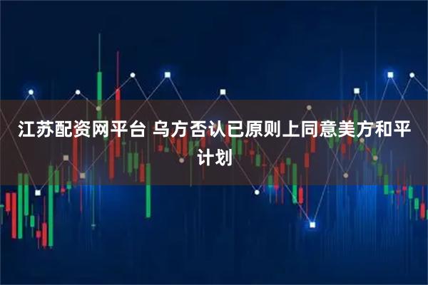 江苏配资网平台 乌方否认已原则上同意美方和平计划