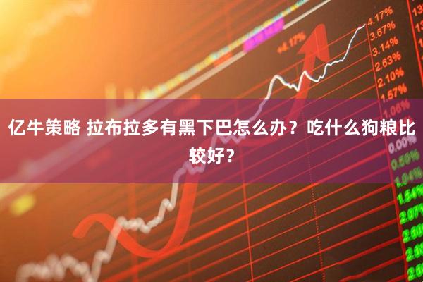 亿牛策略 拉布拉多有黑下巴怎么办?吃什么狗粮比较好?